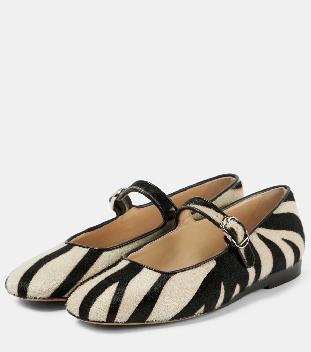 Le Monde Béryl Zebra-print calf hair Mary Jane flats Le