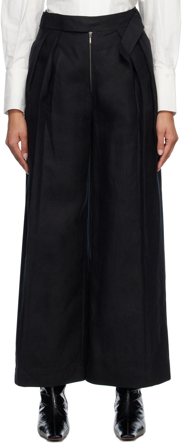 Subtle Le Nguyen Black Pleated Trousers