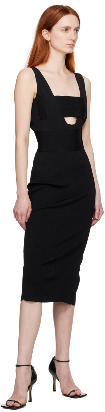 BOYAROVSKAYA Black Layered Midi Dress