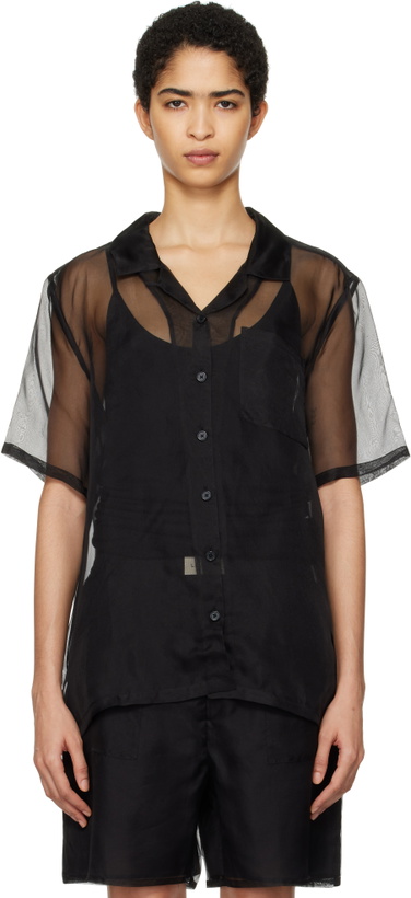 Photo: Silk Laundry Black Organza Camp Shirt
