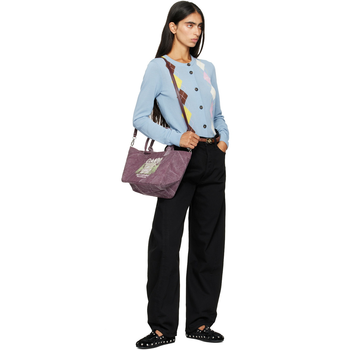 GANNI Purple Small Easy Shopper Tote