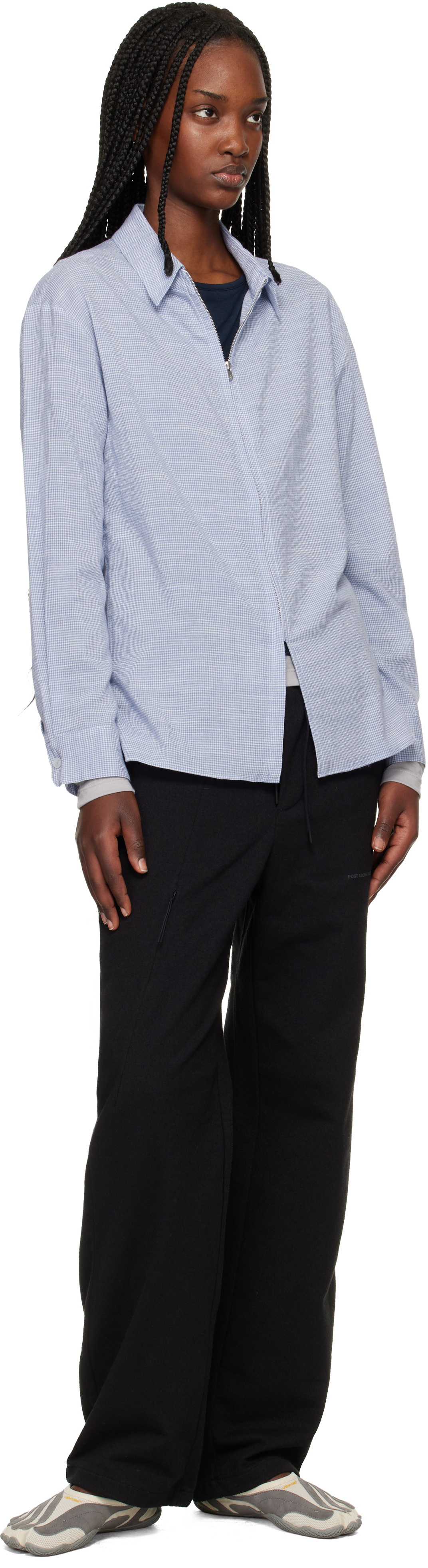 POST ARCHIVE FACTION (PAF) Blue Zip Shirt