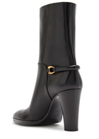 Saint Laurent Chemena 80 Leather Ankle Boots Black