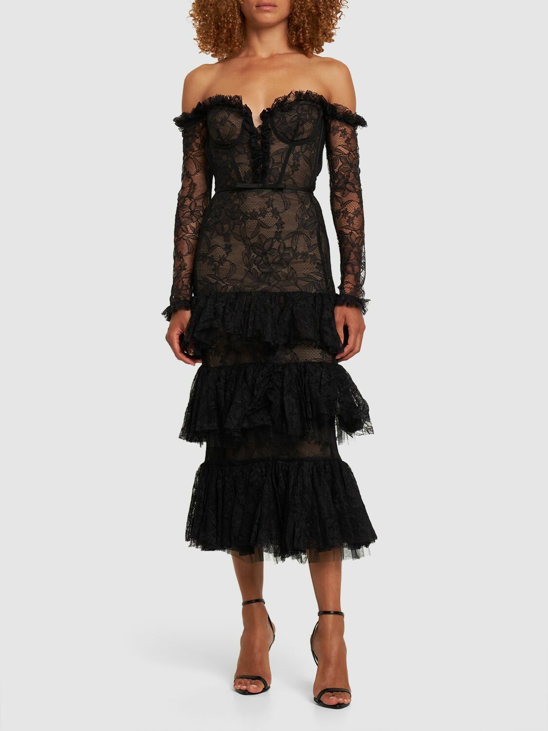 GIAMBATTISTA VALLI - Chantilly Lace Off-the-shoulder Dress Giambattista  Valli