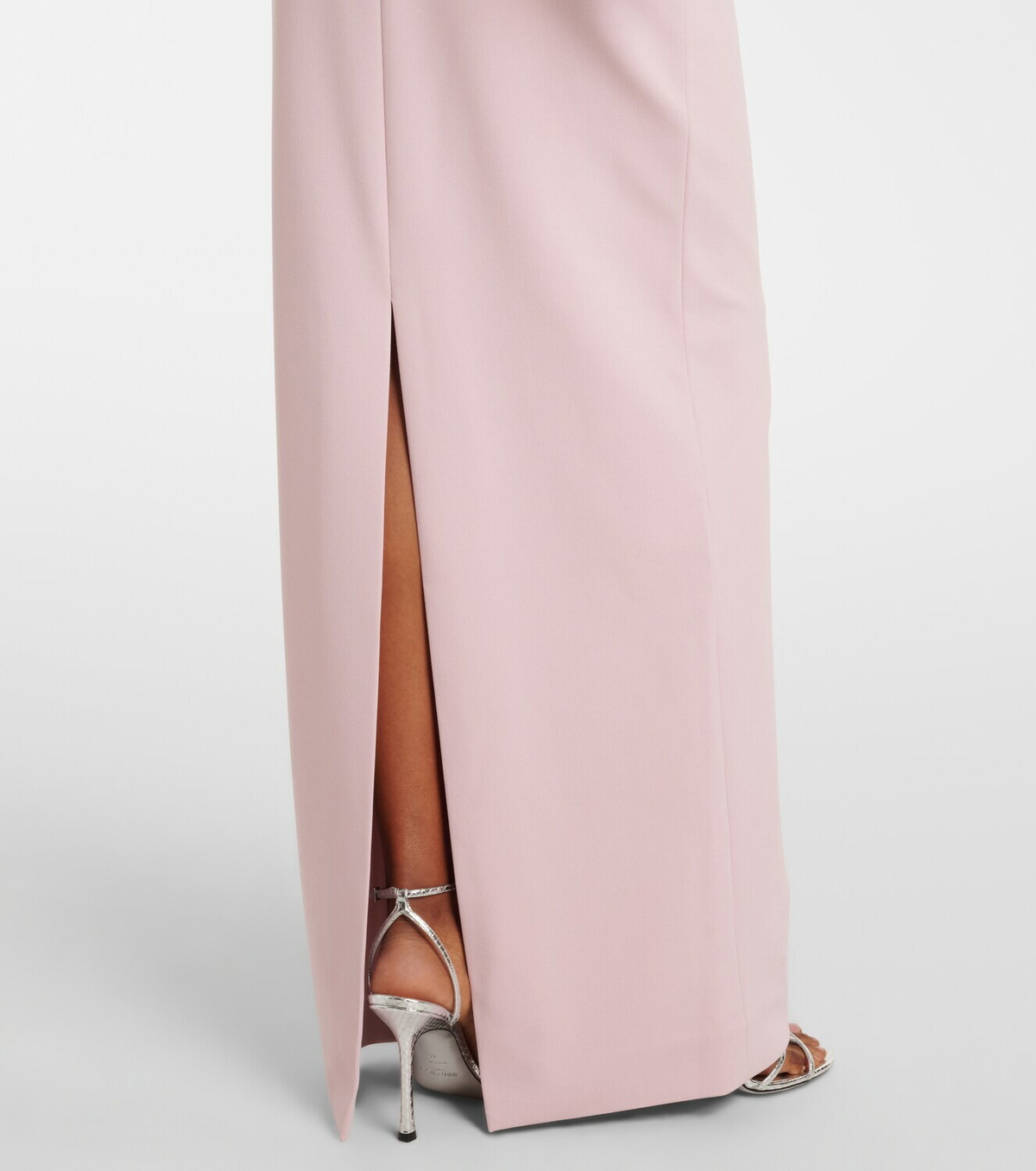 Solace London Floris satin-trimmed off-shoulder gown