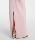 Solace London Floris satin-trimmed off-shoulder gown