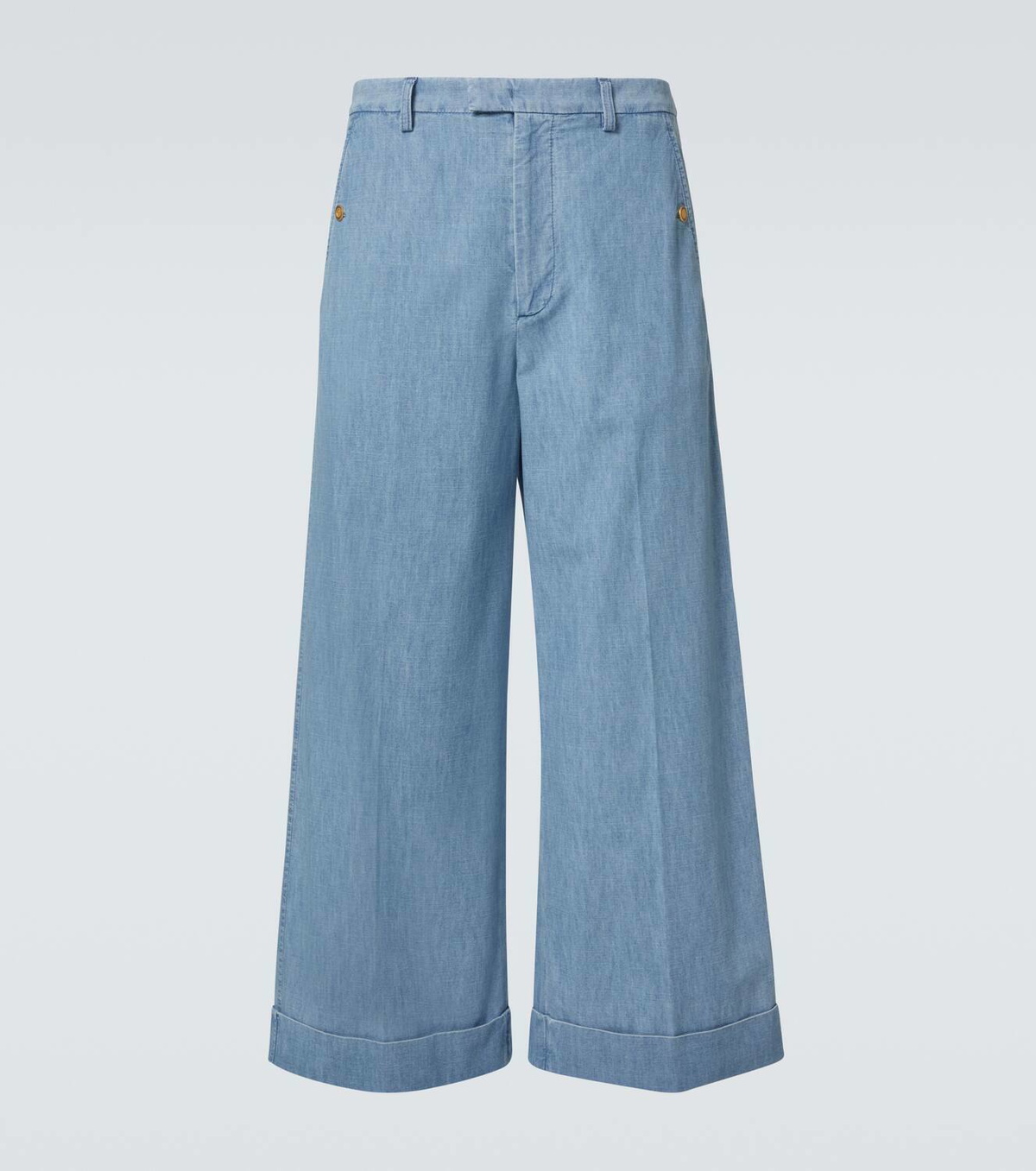 パンツ VALENTINO CROPED DENIM TROUSERS size48 Valentino Cropped wide-leg denim pants Valentino