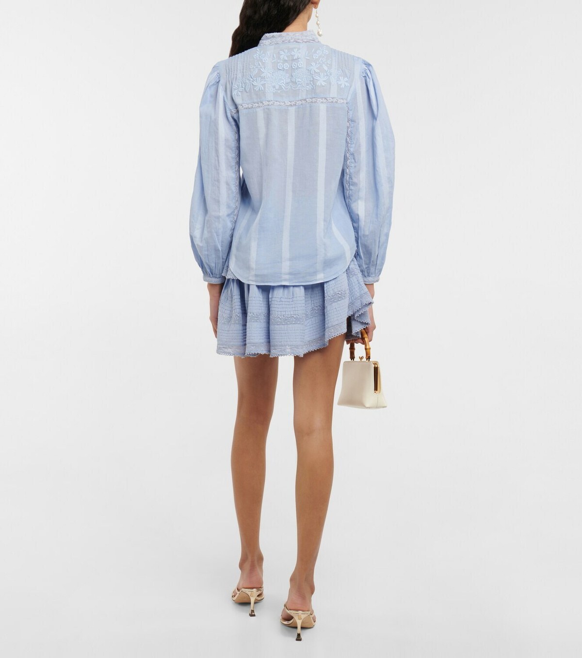 LoveShackFancy Ronda lace-trimmed cotton shirt