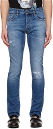 Just Cavalli Blue Distressed Jeans