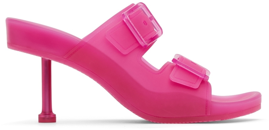 Balenciaga Pink Rubber Mallorca Heeled Sandals