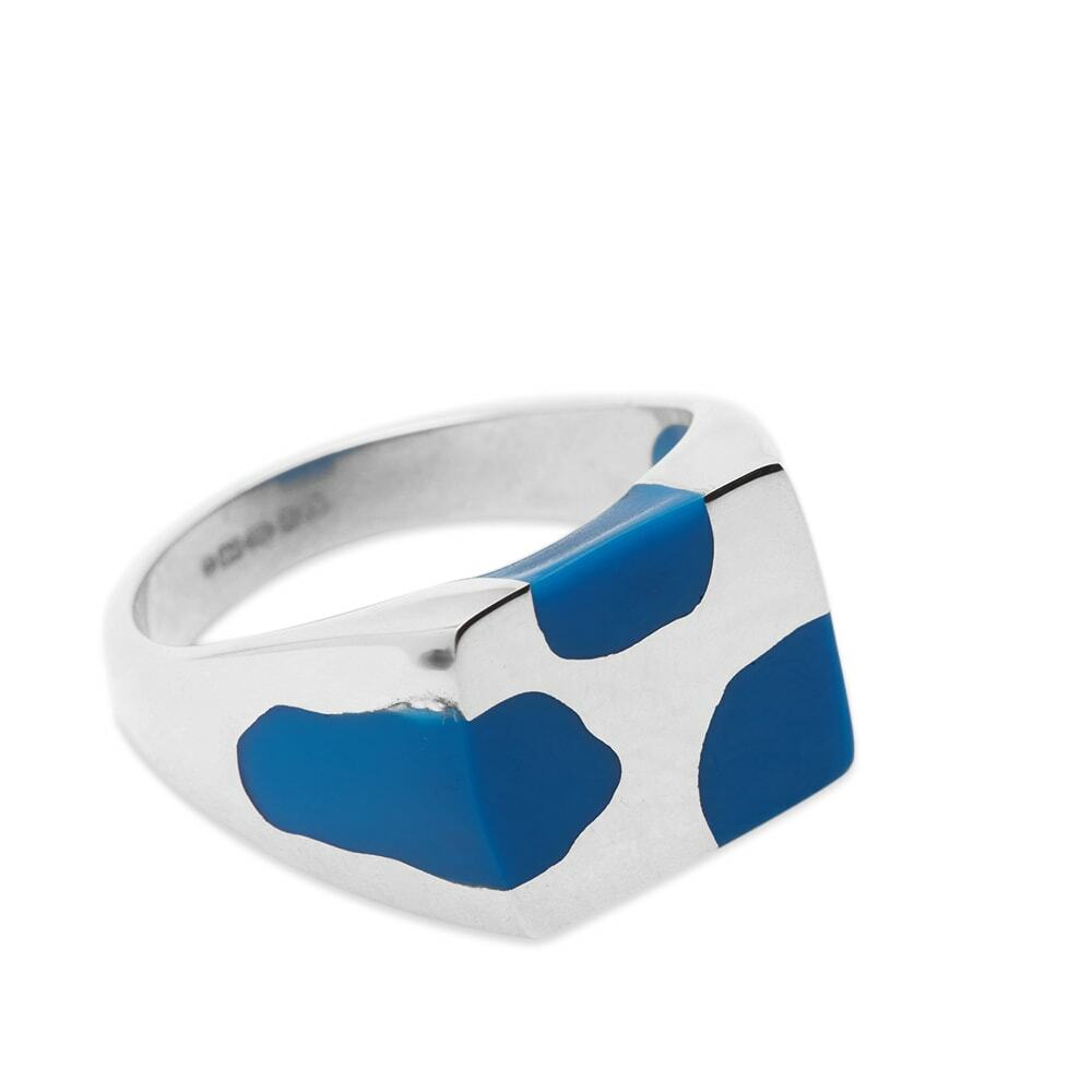 Ellie Mercer Men's Three Piece Resin Ring in Silver/Blue