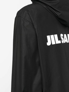Jil Sander Black Logo Print Hooded Parka Coat