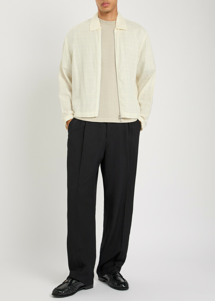 Mki Miyuki Zoku Rider Checked-weave Cotton Overshirt White 02