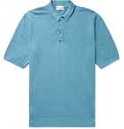 Altea - Textured Linen and Cotton-Blend Polo Shirt - Blue