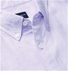Club Monaco - Slim-Fit Button-Down Collar Slub Linen-Chambray Shirt - Lilac