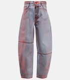 Ganni - Metallic barrel-leg jeans