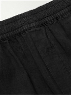 Folk - Straight-Leg Linen and Cotton-Blend Trousers - Black