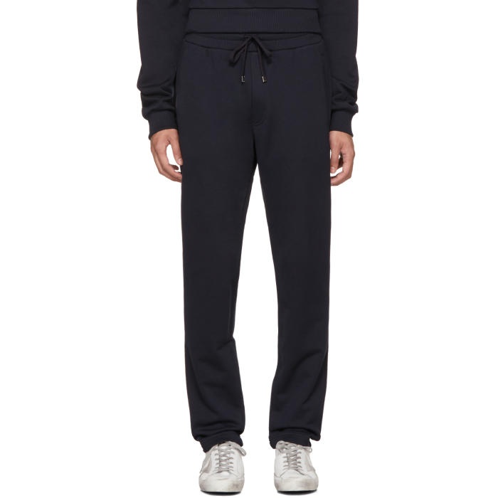 Photo: Dolce and Gabbana Navy Embroidered Crest Lounge Pants