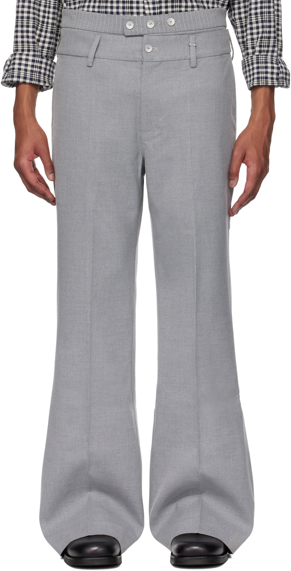 C2H4 Gray Corbusian Tailored Trousers