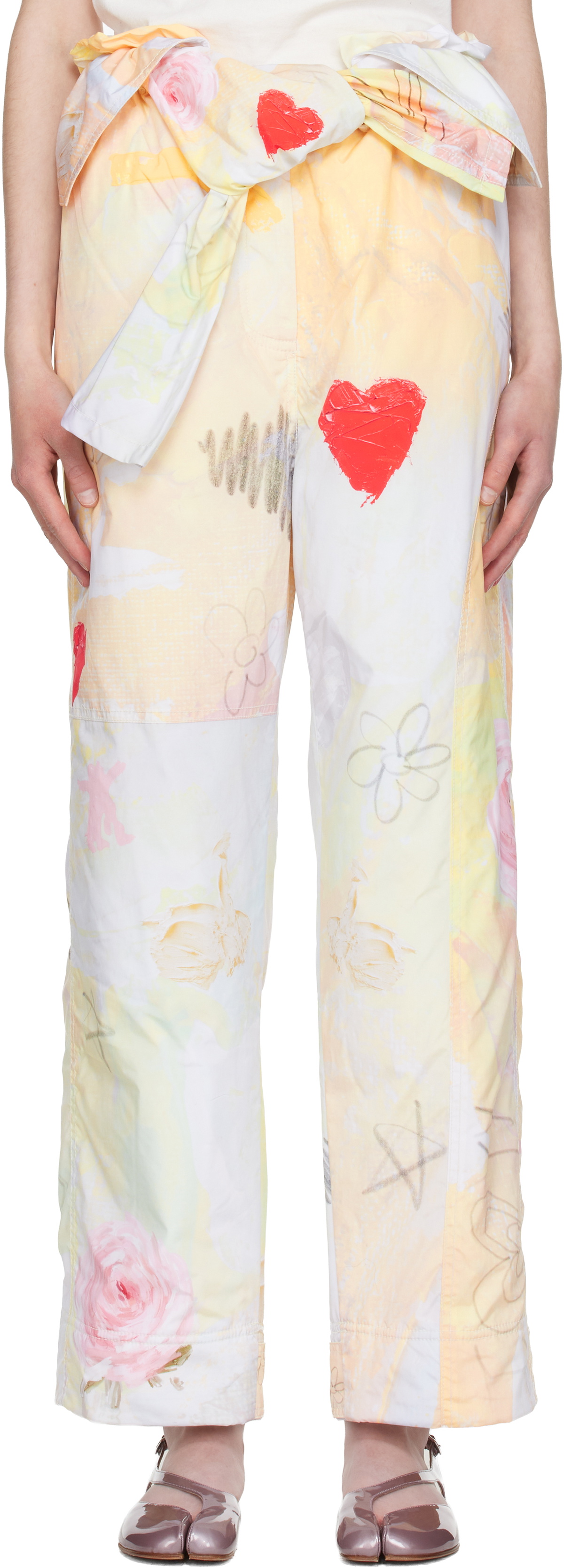 OPEN YY Multicolor Graphic Wrap Padded Trousers