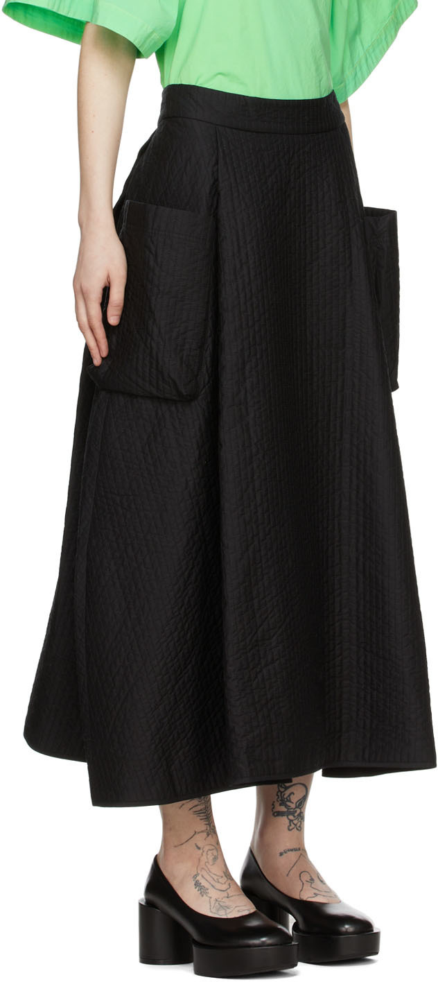 Henrik Vibskov Black Pile Quilt Maxi Skirt Henrik Vibskov