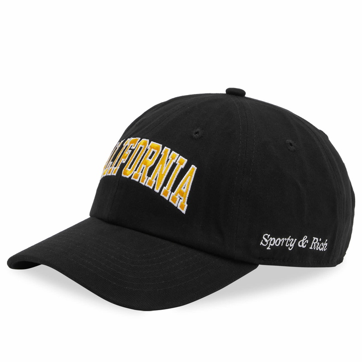 Photo: Sporty & Rich Men's California Embroidered Cap in Faded Black/Gold 