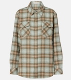God's True Cashmere Joy Tartan cashmere shirt with emerald