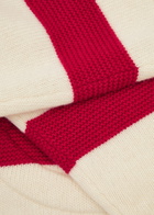 Moncler Striped Logo Wool and Cashmere-blend Jumper Cream