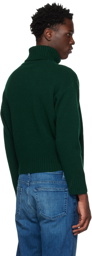 Sporty & Rich Green Embroidered Turtleneck