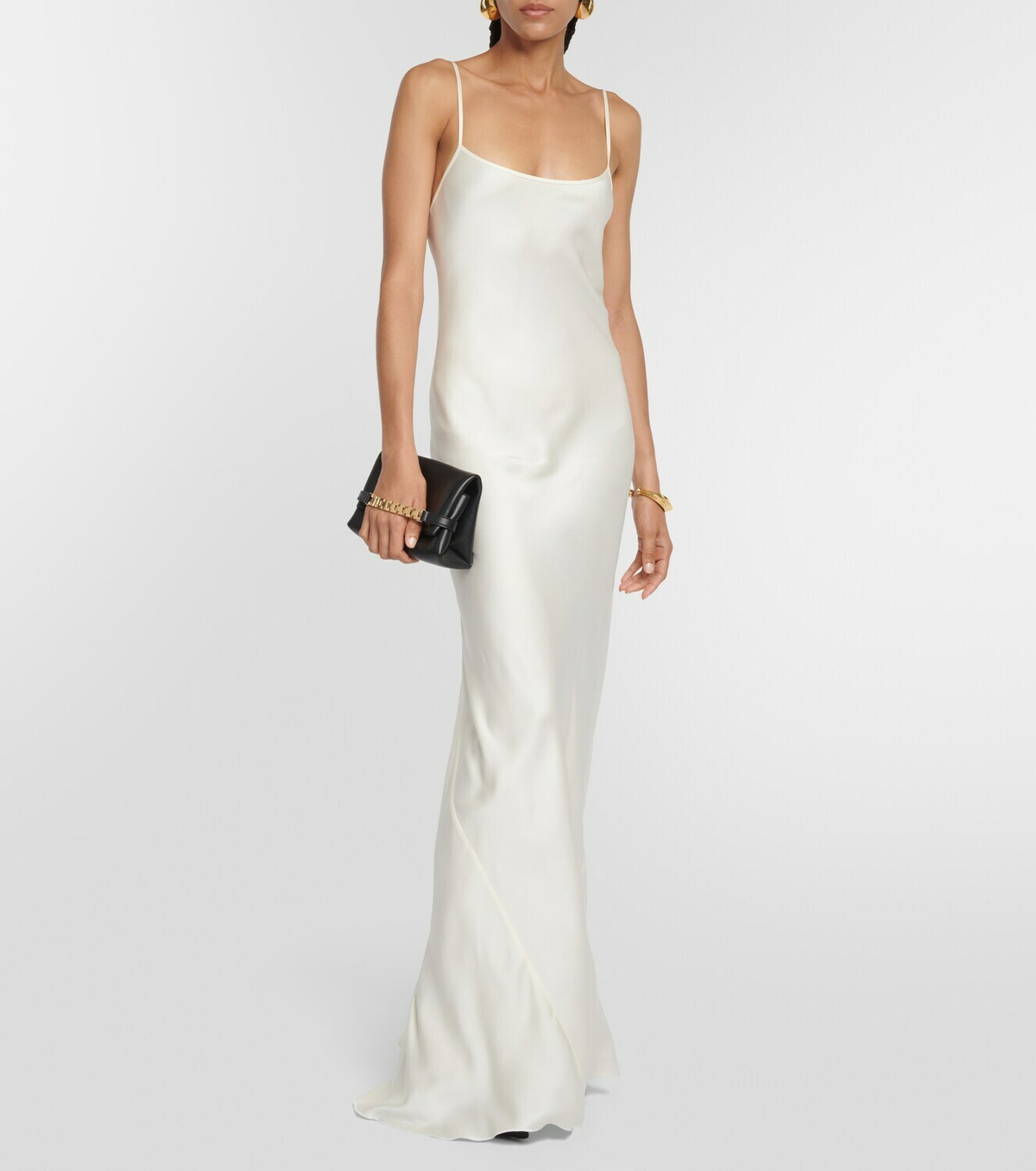 victoria beckham silver slip dress Victoria Beckham Satin slip dress Victoria Beckham