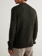 Allude - Cable-Knit Wool and Cashmere-Blend Mock-Neck Sweater - Green