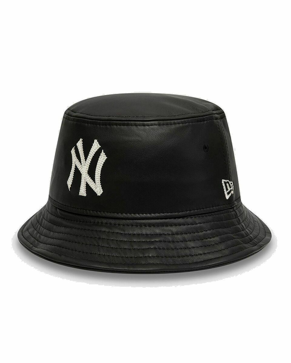 Photo: New Era Mlb Leather Bucket New York Yankees Black - Mens - Hats