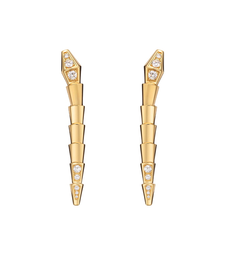 Photo: Bvlgari Serpenti Viper 18kt gold drop earrings with diamonds