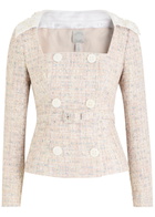 Huishan Zhang Goldie Metallic Tweed Jacket Pink