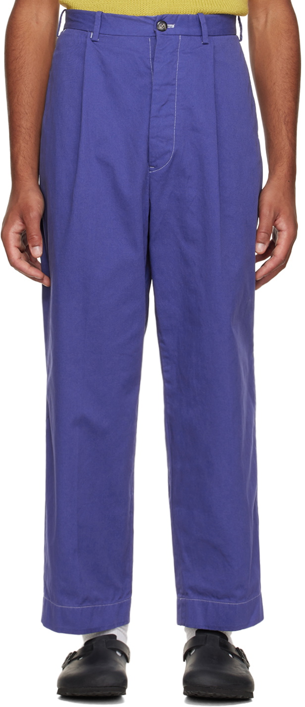 Connor McKnight Blue Pleated Trousers