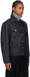 Dries Van Noten Blue Contrast Stitch Denim Jacket