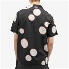 Folk Men's Short Sleeve Soft Collar Shirt in Black Ecru Dots