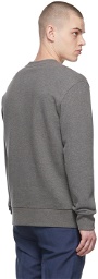 Ralph Lauren Purple Label Grey Fleece Bear Patch Sweatshirt