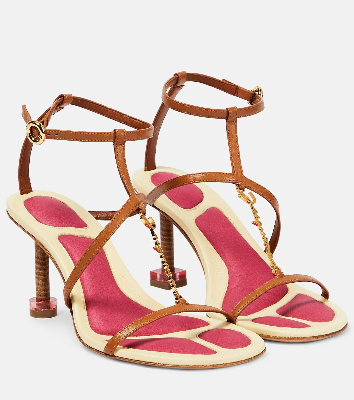 【新品未使用】JACQUEMUS Les Sandales Pralu 36 Jacquemus Les Sandales Pralu Leather Sandals | Neutrals