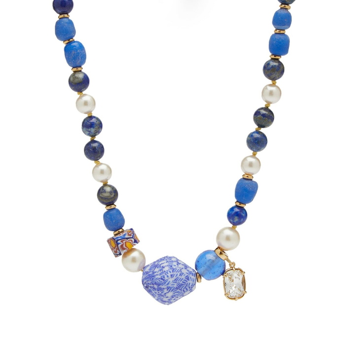 Photo: Wales Bonner Women's Story Necklace in Blue& White 