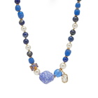 Wales Bonner Women's Story Necklace in Blue& White 