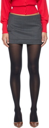 OPEN YY Gray Tailored Trouser Miniskirt