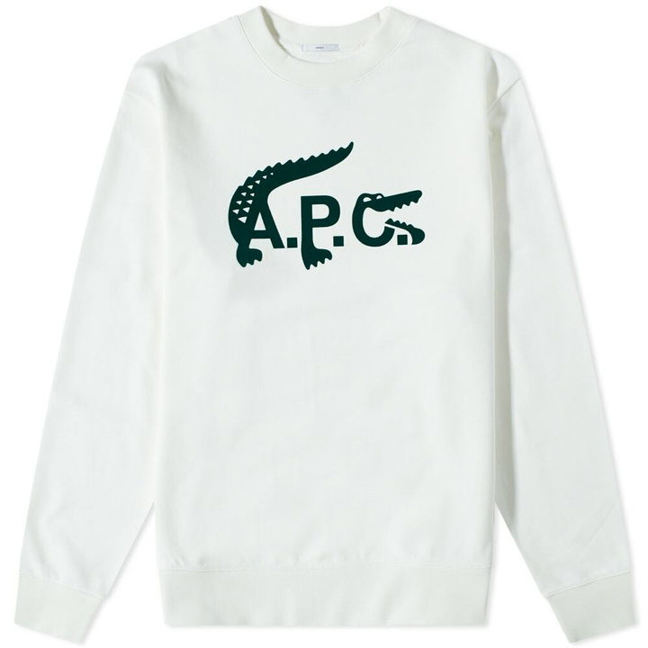 Photo: A.P.C. x Lacoste Crew Sweat in Ecru