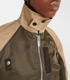 Sacai Cropped cotton chino and twill blouson jacket