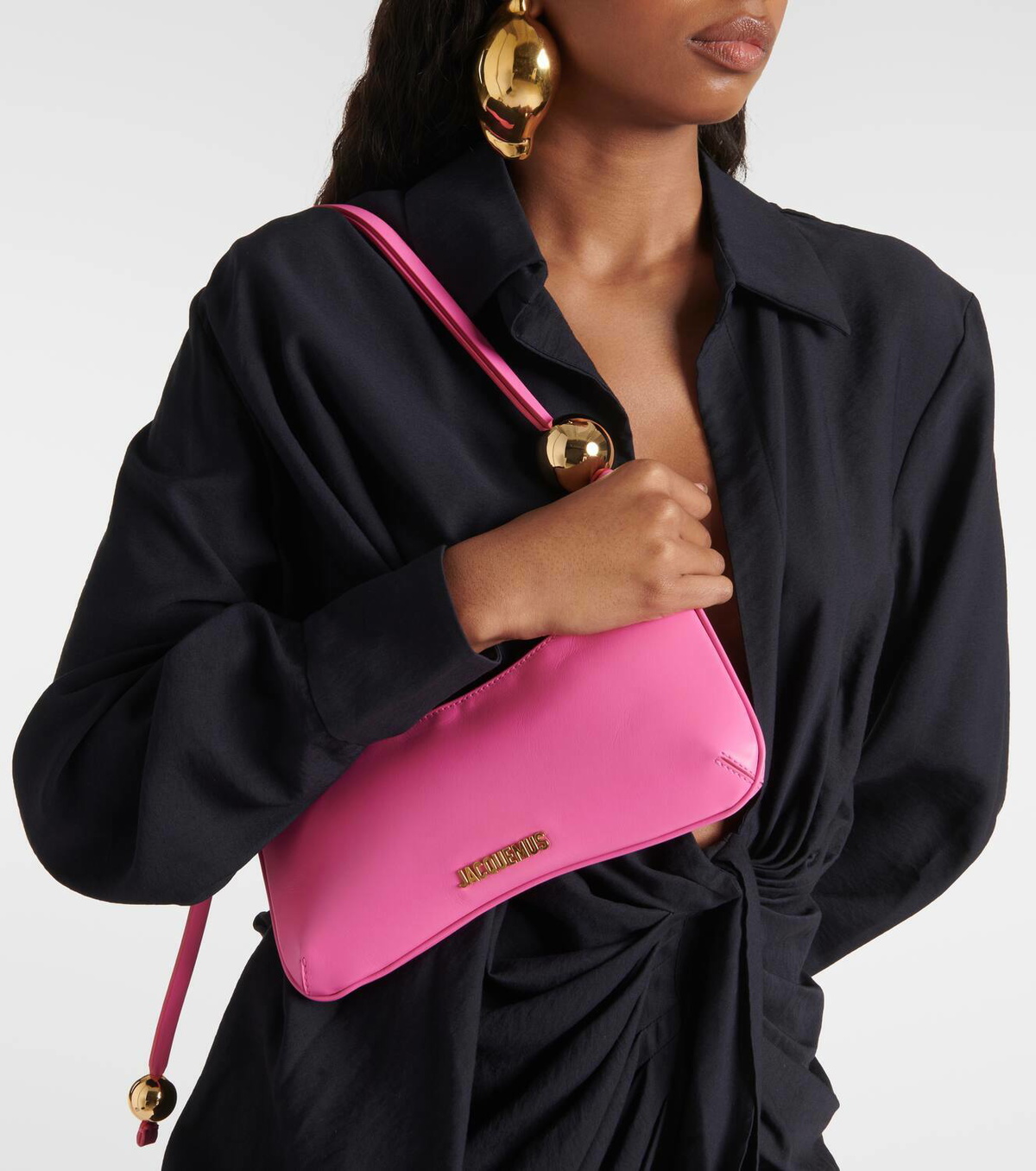Jacquemus Le Bisou Perle leather shoulder bag