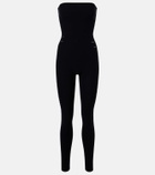 Wolford Slash cutout strapless jersey catsuit