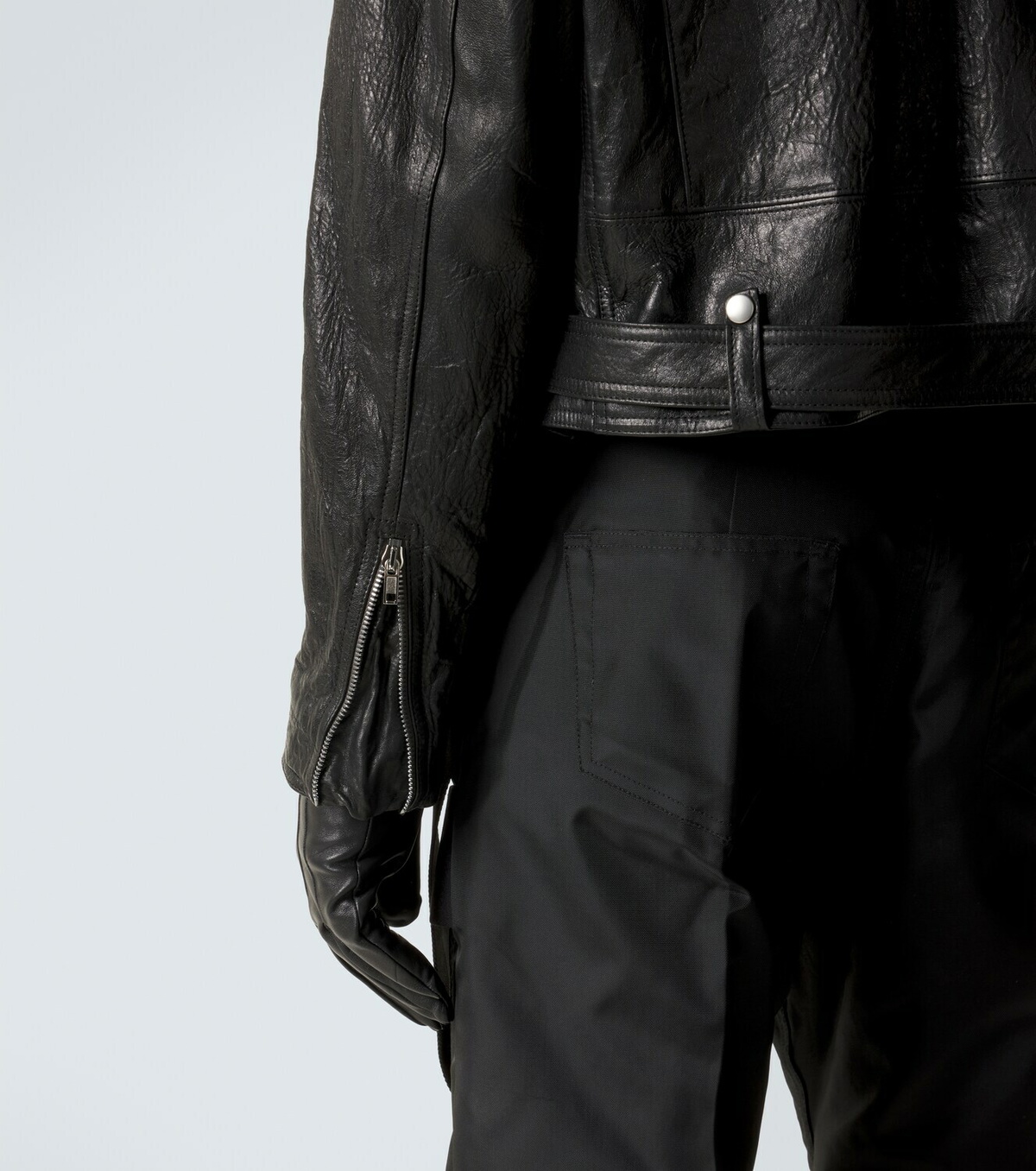 Rick Owens Dracubiker belted leather jacket