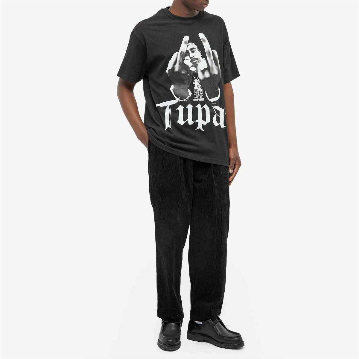 Wacko Maria Men's Tupac Type 2 Crew T-Shirt in Black Wacko Maria