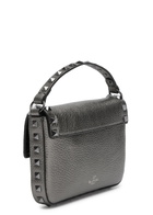 Valentino Rockstud Mini Metallic Leather top Handle bag - Grey - One Size