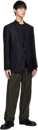 Marina Yee Navy Asymmetrical Darts Blazer